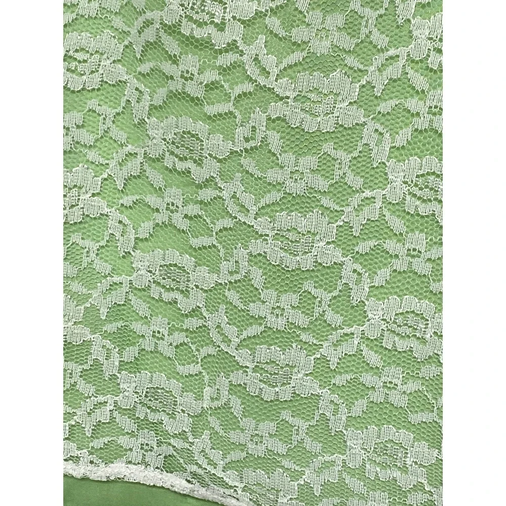 Vintage 1950s-'60s Homemaker Half Apron Green with Lace overlay